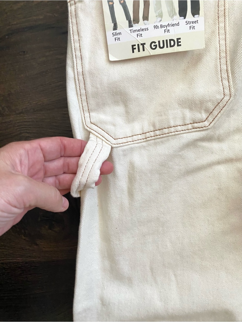 S.O.N.G. Cream Carpenter Jeans 90s Boyfriend Fit Women’s 3/26 NWT - Picture 7 of 8